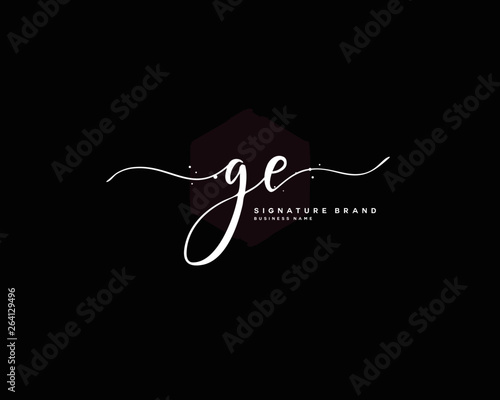 G E GE initial logo handwriting template vector