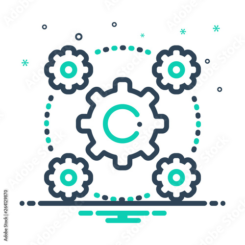Tablou pe pânză Mix icon for interoperability