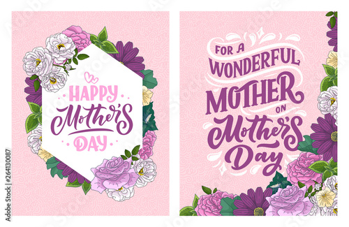 Mother's day lettering for Gift card. Vintage Typography, great design for any purposes. Modern calligraphy banner template. Celebration quote. Handwritten text postcard. Vector illustration