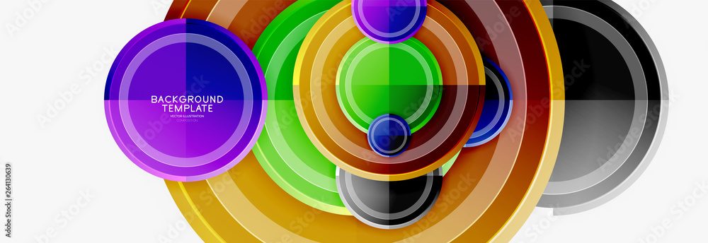 Abstract round geometric shapes, modern circles background Abstract round geometric shapes, modern circles background