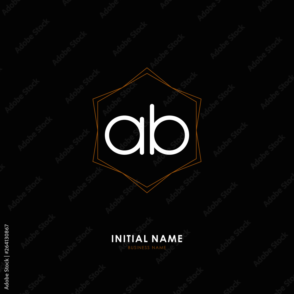 A B AB Initial logo letter with minimalist concept. Vector with scandinavian style logo.