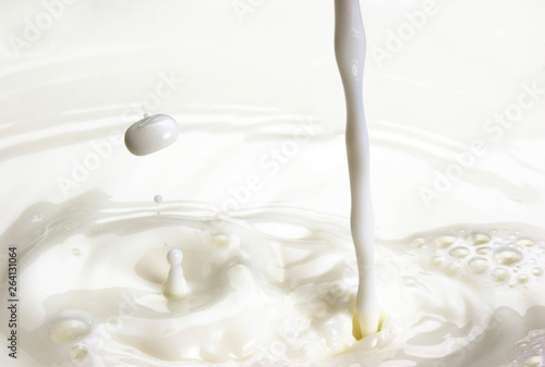 Pouring Milk, Splashing Milk, Close-up Background