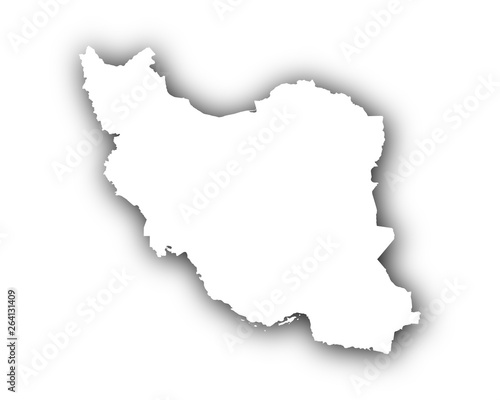 Karte des Iran mit Schatten