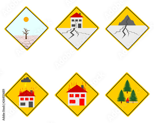 Verkehrsschilder Naturkatastrophen