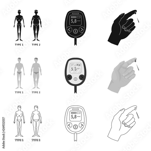 Vector design of diet and treatment  symbol. Collection of diet and medicine stock symbol for web.