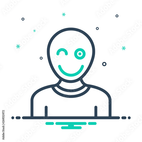 Mix line icon for fun mockery 