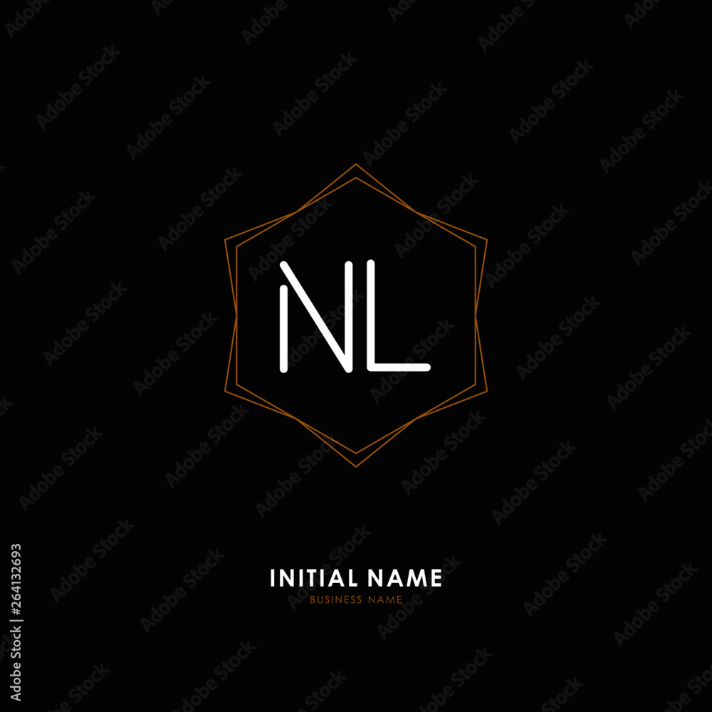 N L NL Initial logo letter with minimalist concept. Vector with scandinavian style logo.