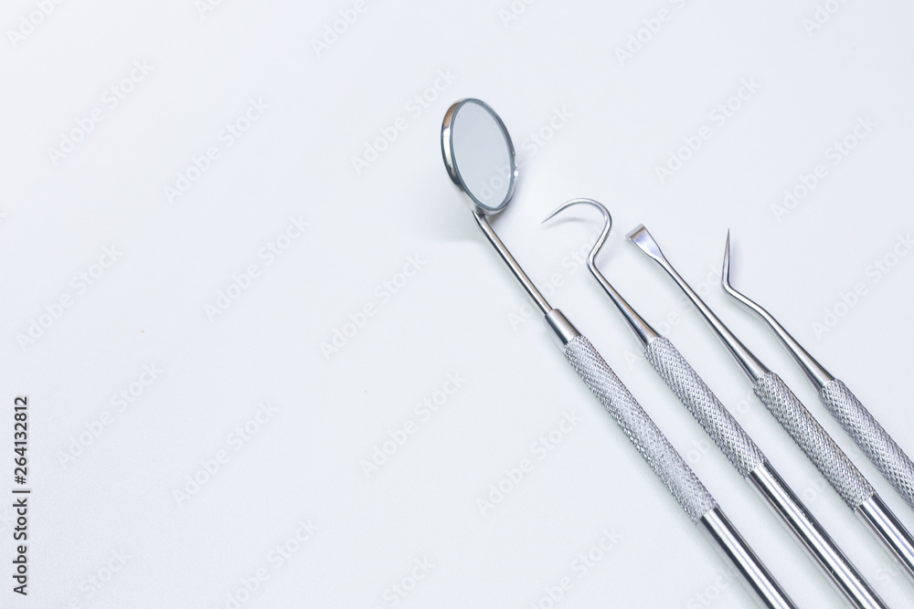 dental equipment on white background closeup image. dental equipment on white background closeup image.