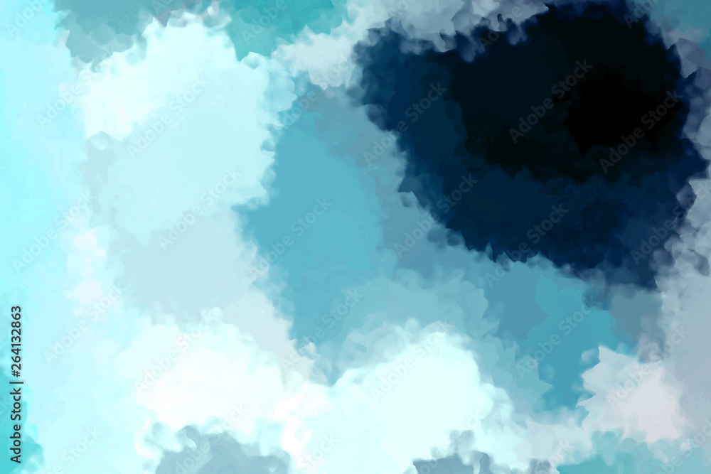 Obraz premium Artistic graphic illustration of the sky at sunset. Drawing paints.