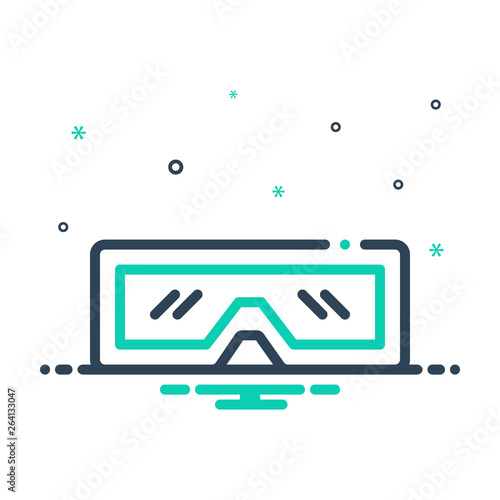 Mix line icon for stereograph 