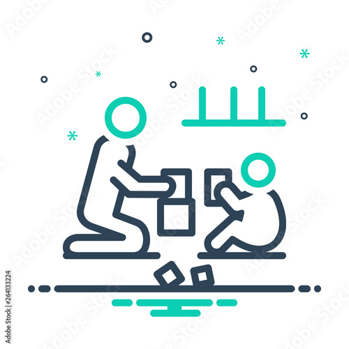 Mix line icon for plays fun 