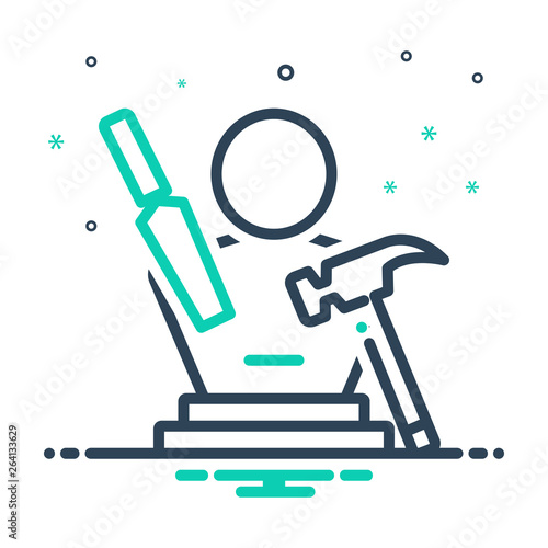 Mix line icon for sculpting art