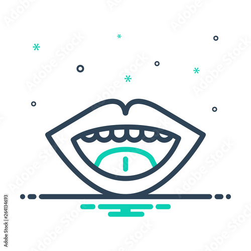 Mix line icon for mouth  face  