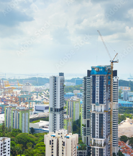Construction site skyscraper crane Singapore