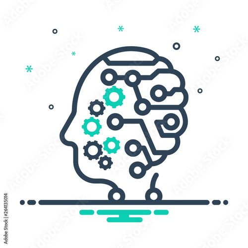 Mix line icon for mind 