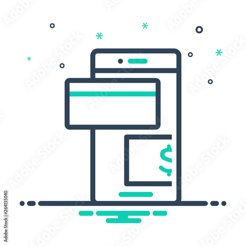 Mix line icon for pay 