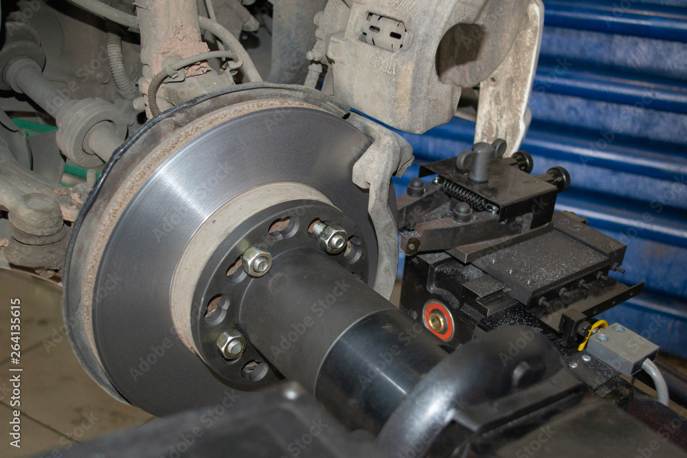 Naklejka premium Car brake system repair