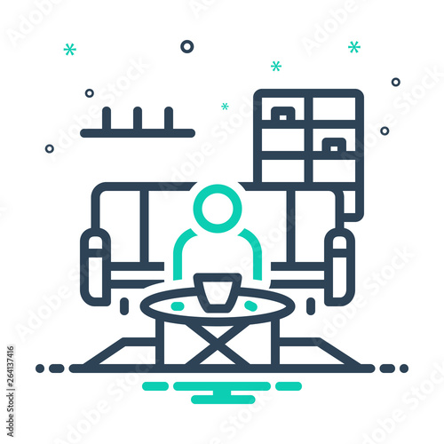 Mix line icon for tearoom 