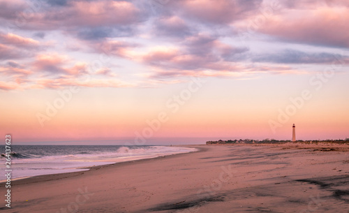 Cape May, NJ, lighthouse on beautiful calming sunrise on an early spring morning © rabbitti