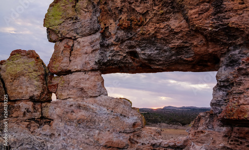 Abstract Rock formation aka window at Isalo national park  Madagascar