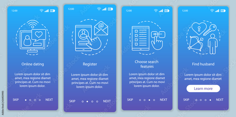 Online dating mobile app screen