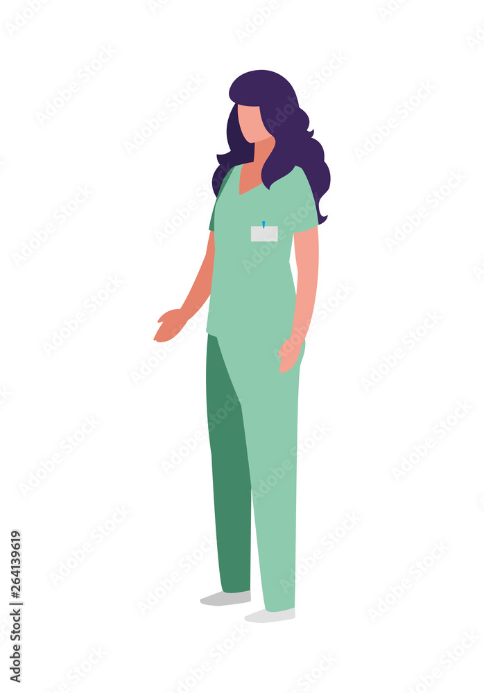 female medicine worker with uniform character female medicine worker with uniform character