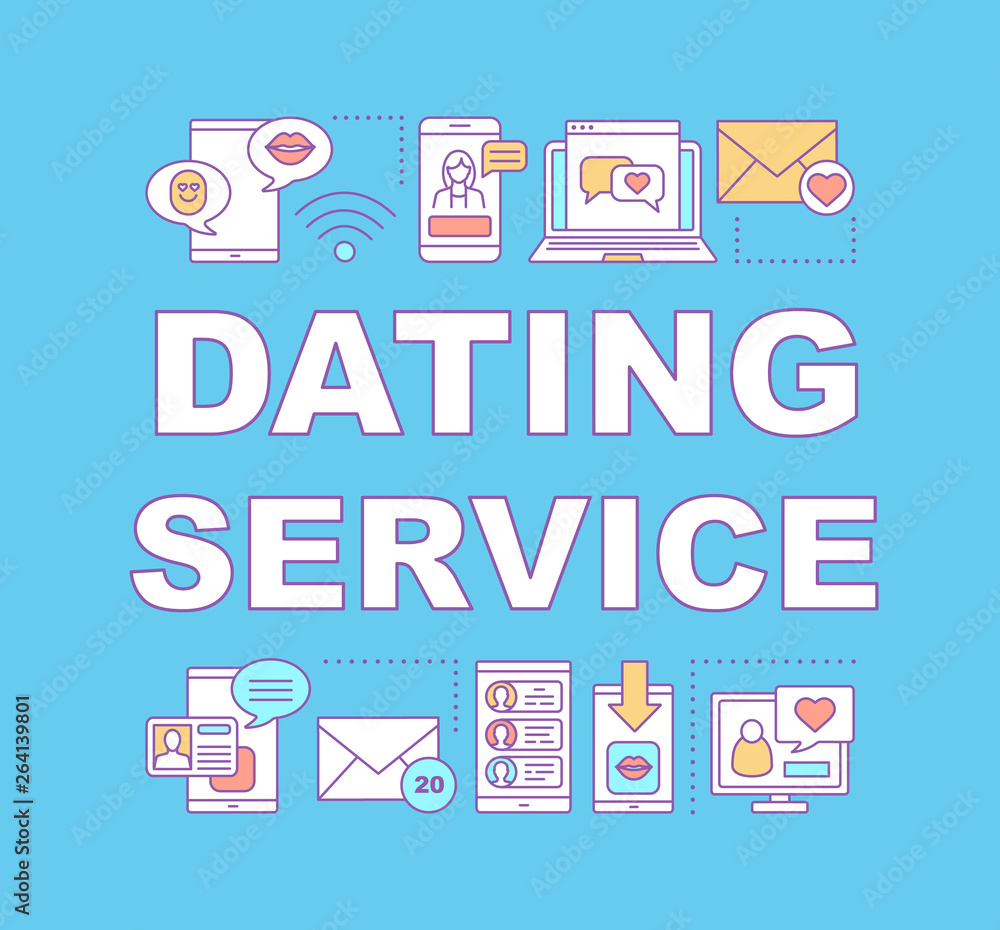 Dating service word concepts banner