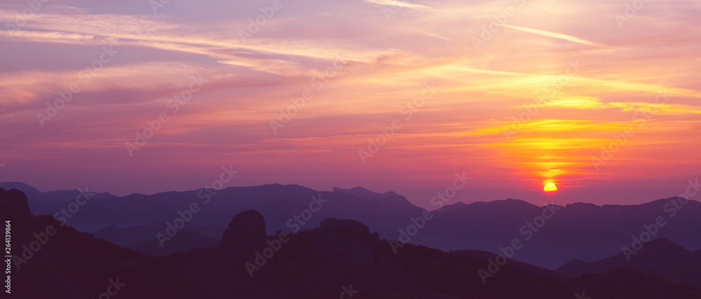 Mountains on sunset Mountains on sunset