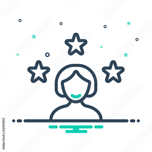 Mix line icon for customer 