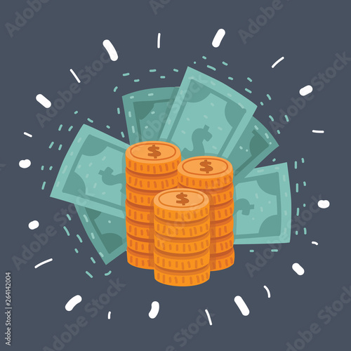 Dollar stack pack icon. Stack of cash or money for apps and websites. Finance and economy sign. Money banknotes. USA currency note symbol. American bucks vector pictogram. Success business symbol.