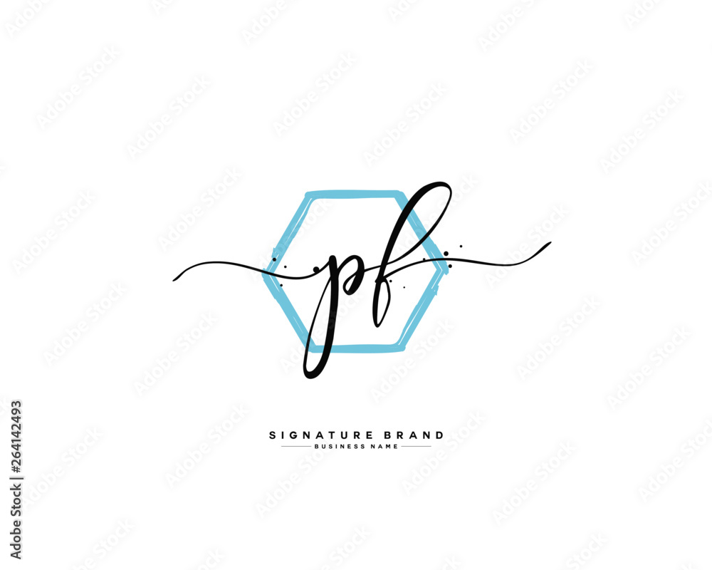 P F PF initial logo handwriting template vector P F PF initial logo handwriting template vector
