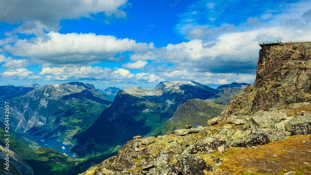 Obraz premium Mountains landscape with Dalsnibba viewpoint, Norway