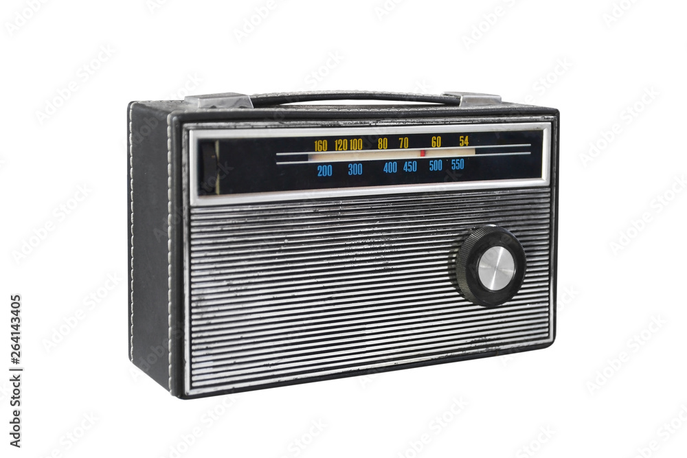 retro transistor radio on wooden table retro transistor radio on wooden table