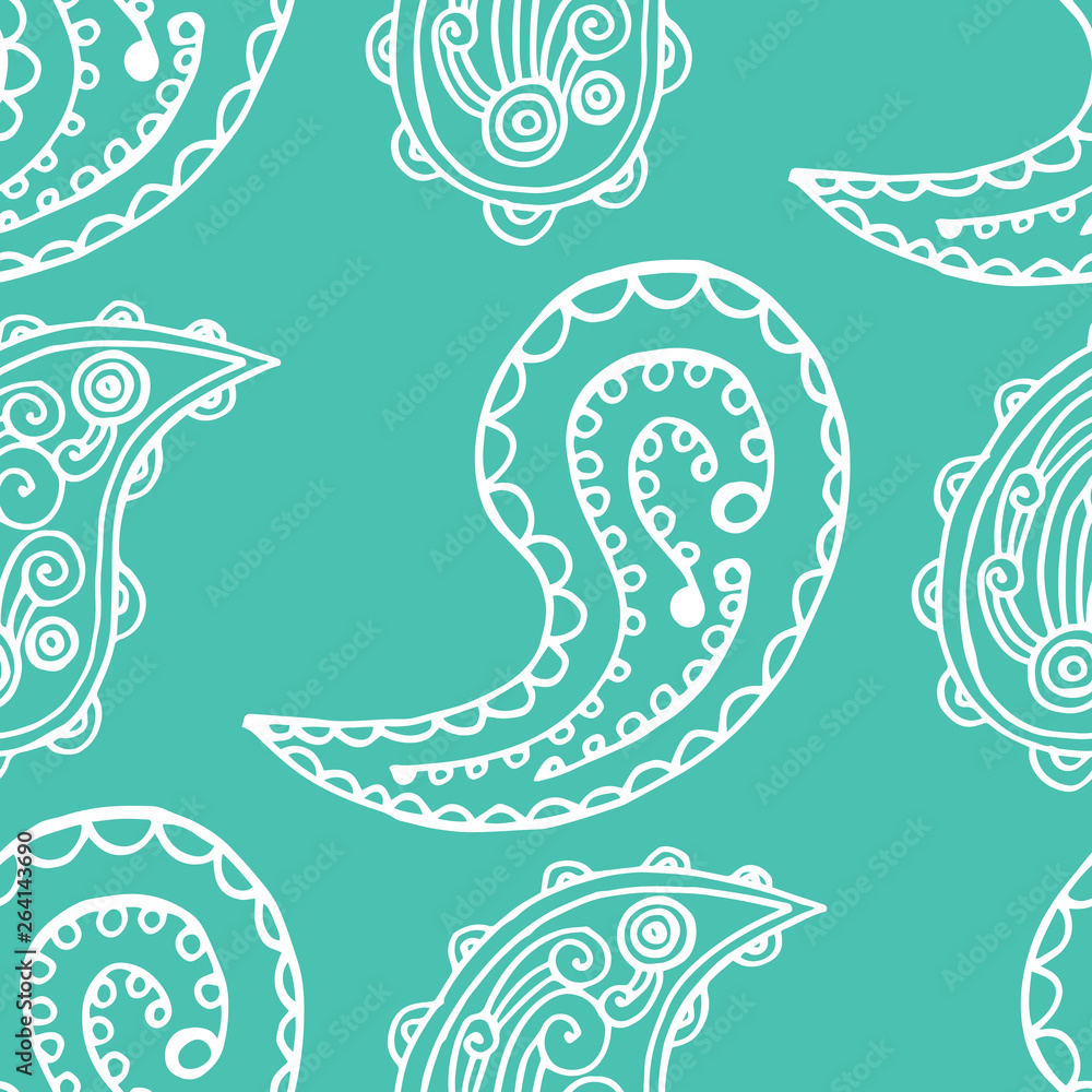 paisley seamless pattern, hand drawn indian cucumber, sketch paisley seamless pattern, hand drawn indian cucumber, sketch