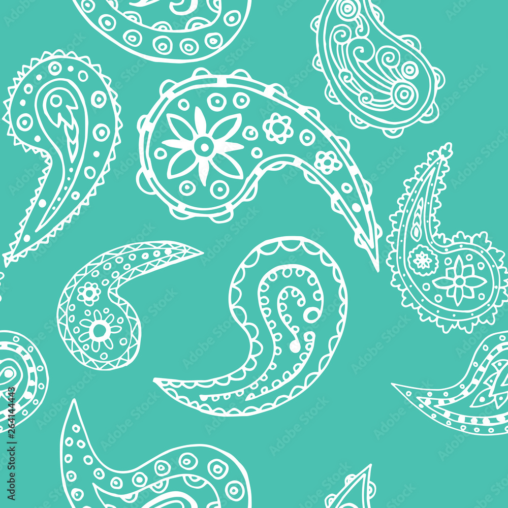 paisley seamless pattern, hand drawn indian cucumber, sketch paisley seamless pattern, hand drawn indian cucumber, sketch