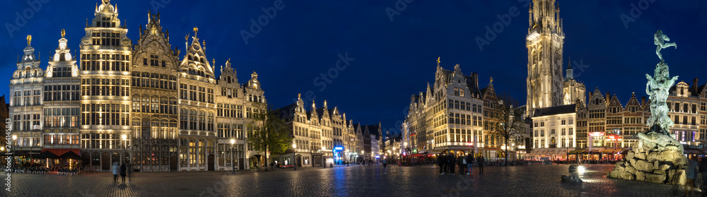 old town antwerp belgium in the evening high definition panorama