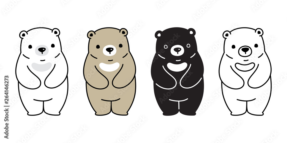 Bear vector polar bear icon character cartoon logo illustration teddy  doodle Stock Vector | Adobe Stock