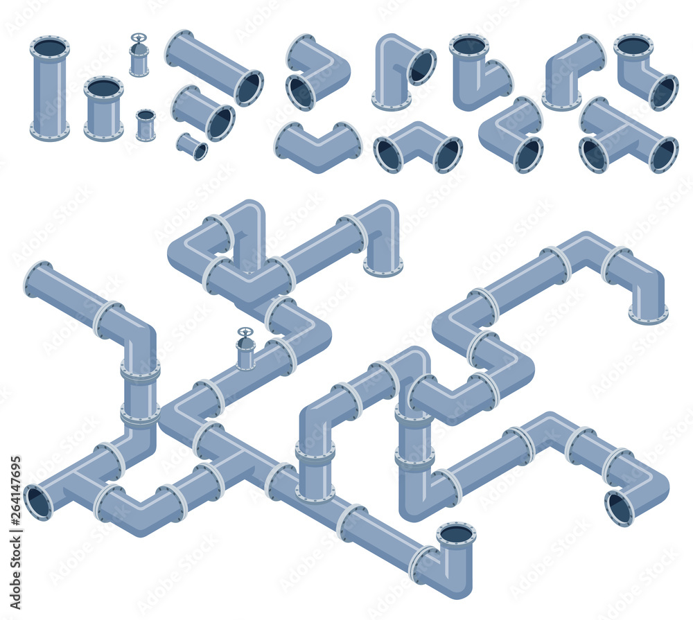 Isometric pipes Stock Vector | Adobe Stock