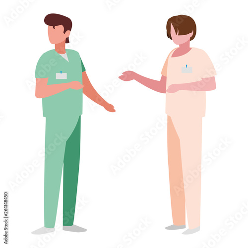 male medicine workers with uniforms