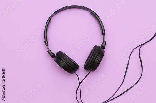 Headphones on a purple background