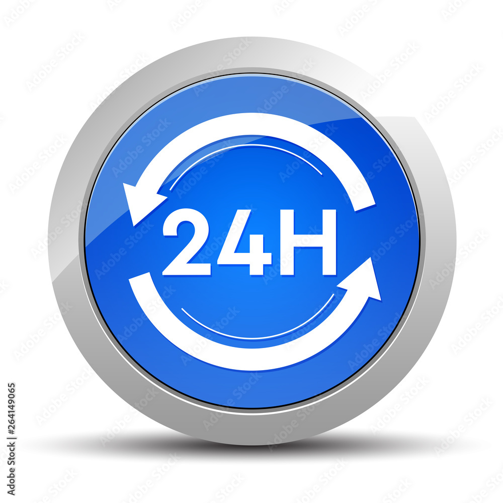 24 hours update icon blue round button illustration 24 hours update icon blue round button illustration