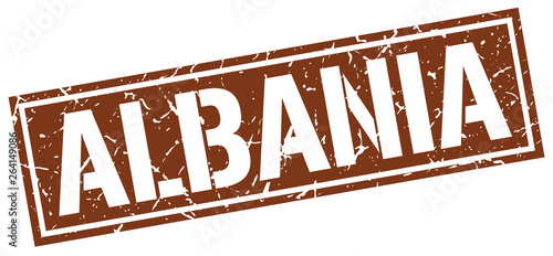 Albania brown square stamp