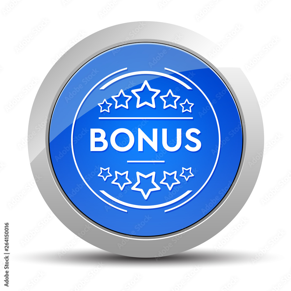 Bonus badge icon blue round button illustration