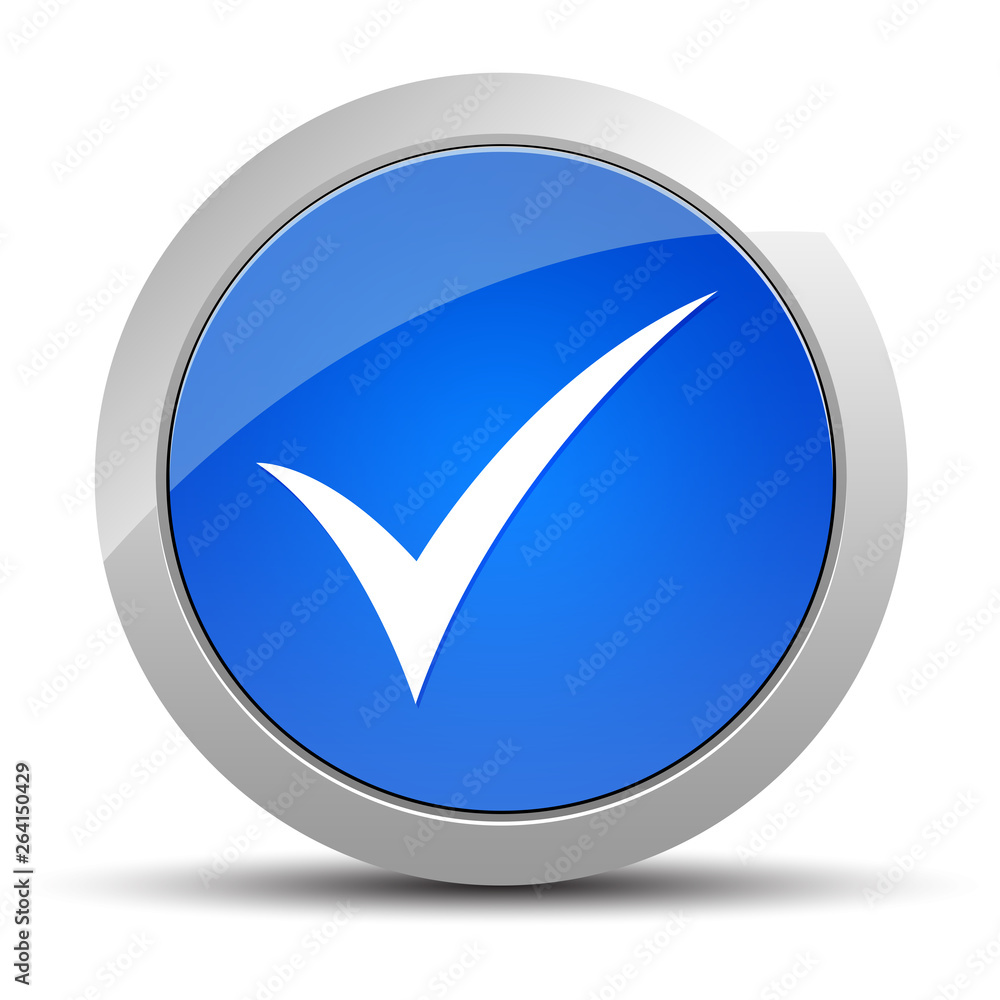 Checkmark icon blue round button illustration Checkmark icon blue round button illustration
