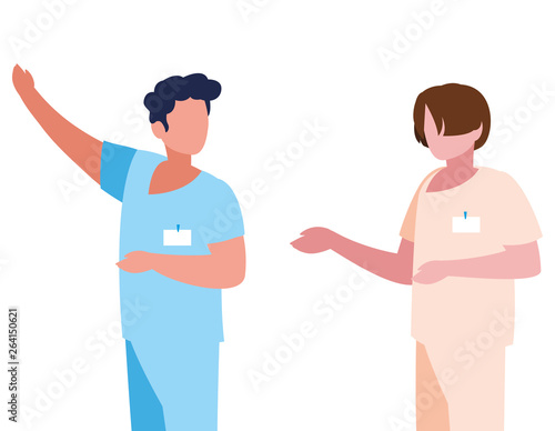 male medicine workers with uniforms
