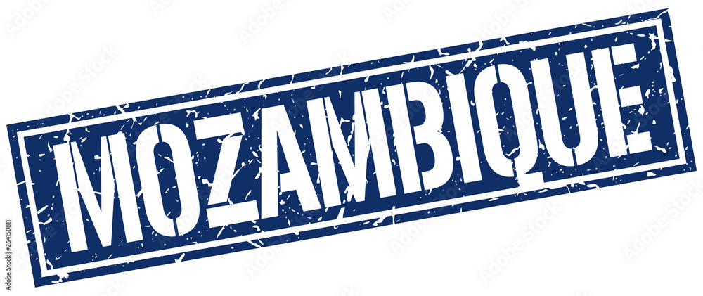 Mozambique blue square stamp
