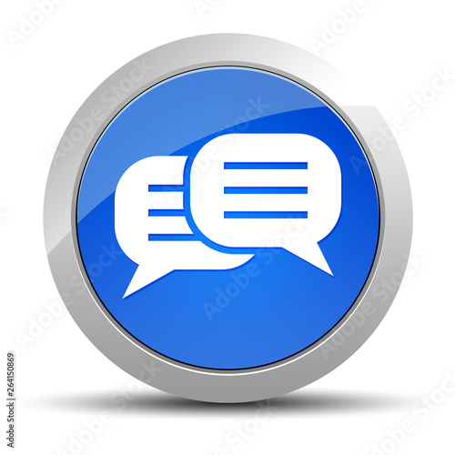 Conversation icon blue round button illustration