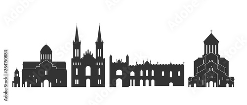 Georgia logo. Isolated Georgian architecture on white background