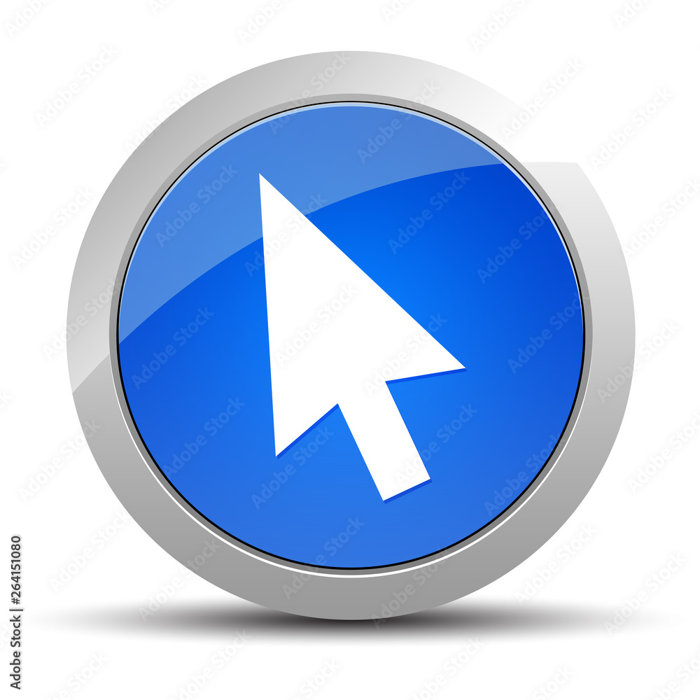 Cursor icon blue round button illustration Cursor icon blue round button illustration