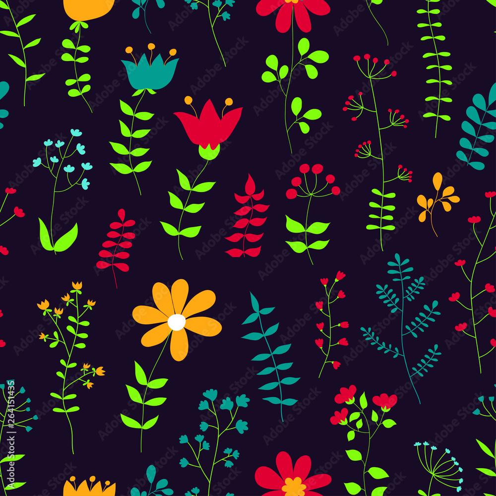 Seamless vector pattern with flowers. Can be used for textile, wallpaper, wrapping